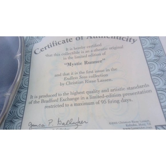 Mystic Running Stallion Braford Exchange Ltd. Collector Plate By Christian Riese - Picture 2 of 6